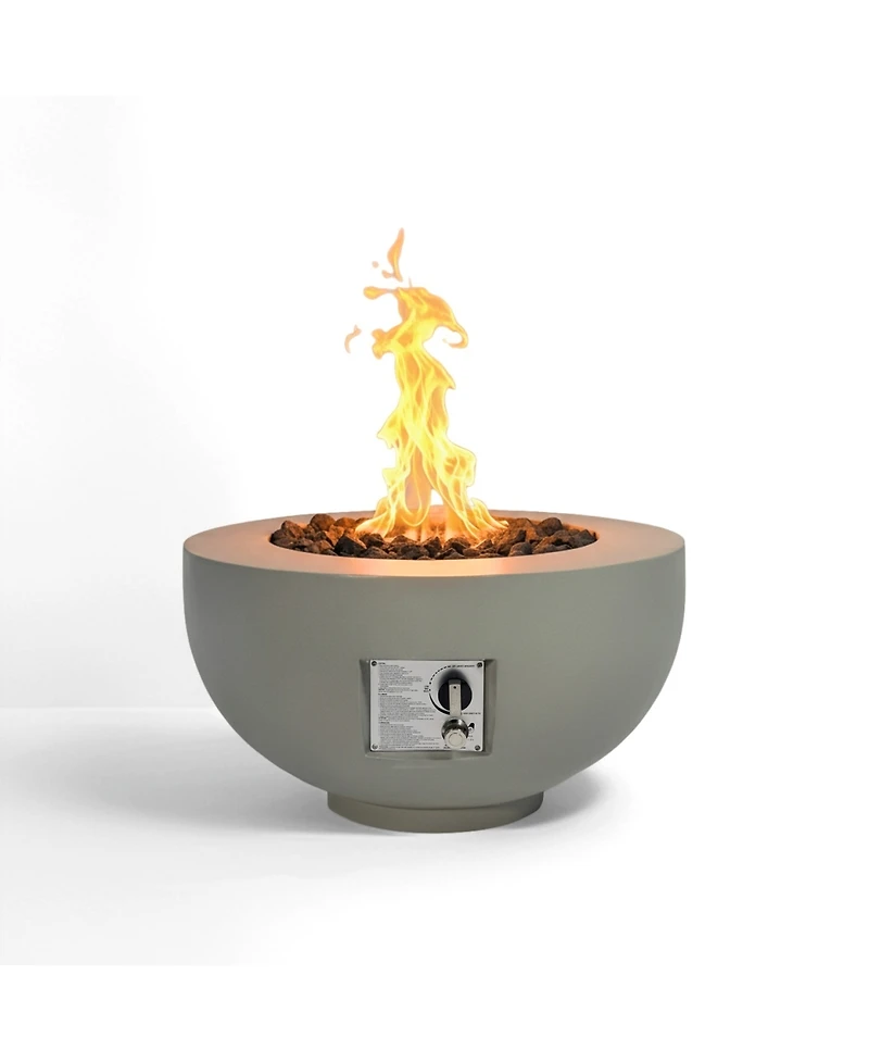 Streamdale Furniture 28-Inch Round Propane Fire Pit Table, 40,000 Btu with Cover and Lava Rocks