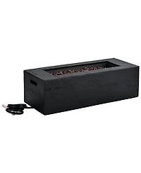Streamdale Furniture 41.9" Rectangular 40,000 Btu Propane Fire Pit with Cover and Lava Rocks