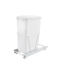 Rev-a-Shelf Pullout 50 qt. Sliding Trash Can for Kitchen, White, Rv-12PB-50 S