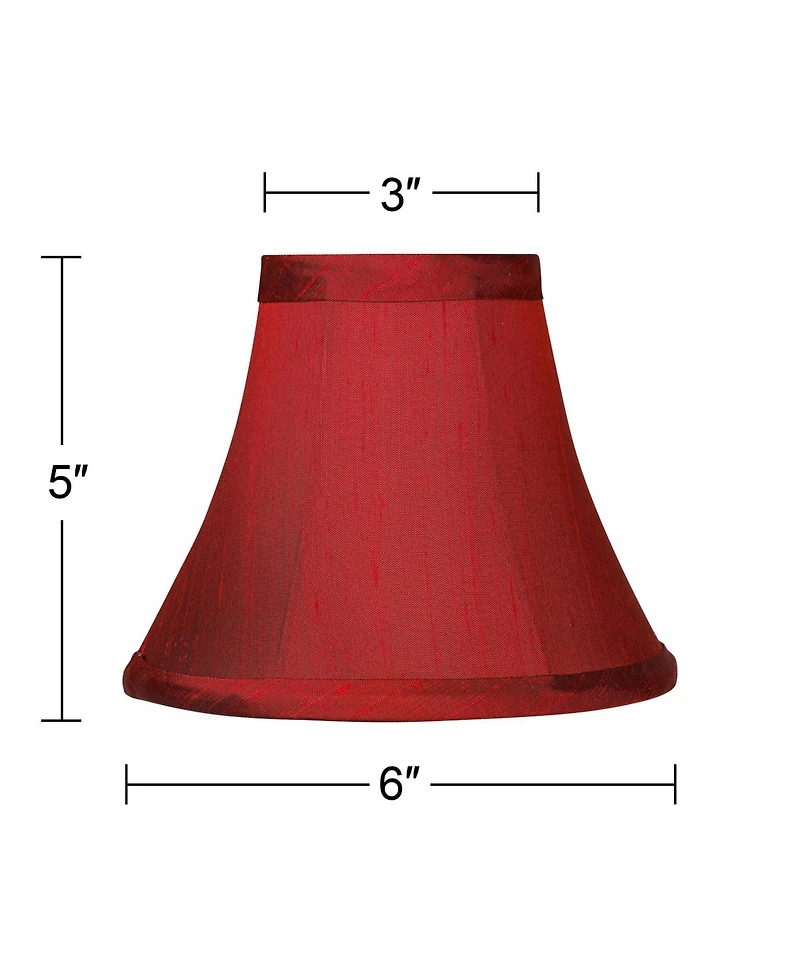Springcrest Set of 4 Bell Lamp Shades Faux Silk Small 3" Top x 6" Bottom x 5" High Candelabra Clip-On Fitting