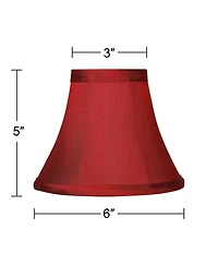 Springcrest Set of 4 Bell Lamp Shades Faux Silk Small 3" Top x 6" Bottom x 5" High Candelabra Clip-On Fitting