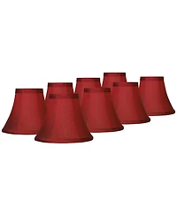 Springcrest Set of 8 Bell Lamp Shades Faux Silk High Candelabra Clip-On Fitting