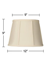 Springcrest Set of 2 Oval Lamp Shades Small 9" Wide x 6.5" Deep at Top 12" Wide x 8" Deep at Bottom 9" High Spider Harp Finial