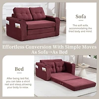 Streamdale Furniture 2-in-1 Convertible Sofa Bed with Pillows