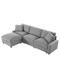 Streamdale Furniture 103.54" L-Shaped Modular Sectional Sofa with 4 Storage Ottomans