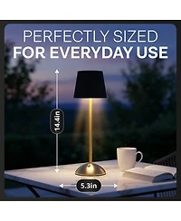 Bell + Howell Rechargeable Solar Tight Pleated Design Portable Indoor Outdoor Led Dimmable Modes Table Lamp