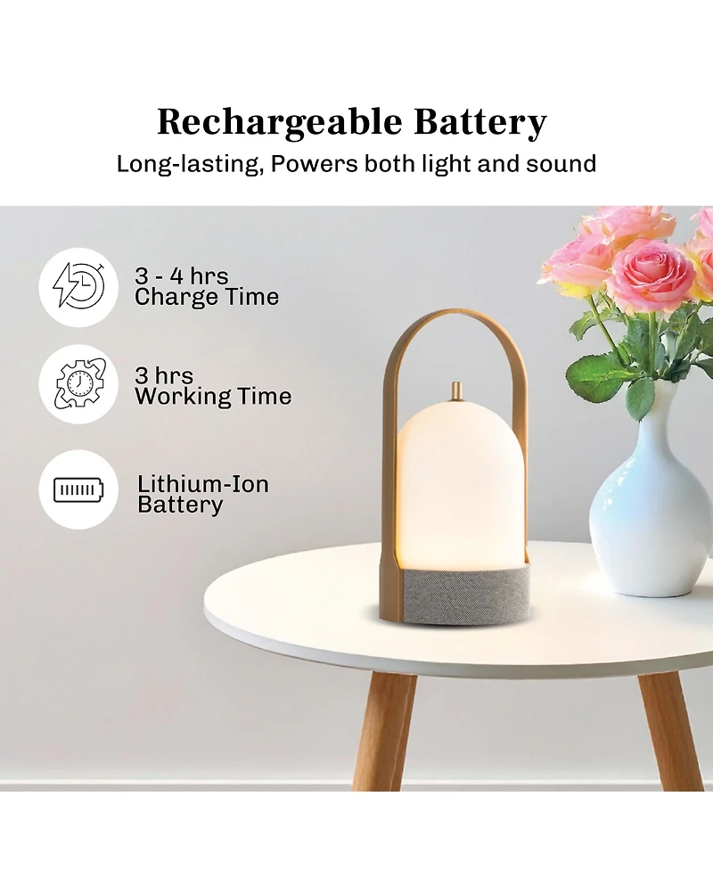 Bell + Howell Echo Dome Rechargeable Bluetooth Led Portable Lantern Speaker Touch Control Table Lamp