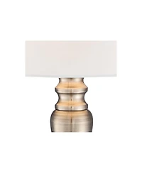Regency Hill Traditional Accent Table Lamps 19 1/4" High Set of 2 Brass Shade Touch On Off for Bedroom Bedside Office