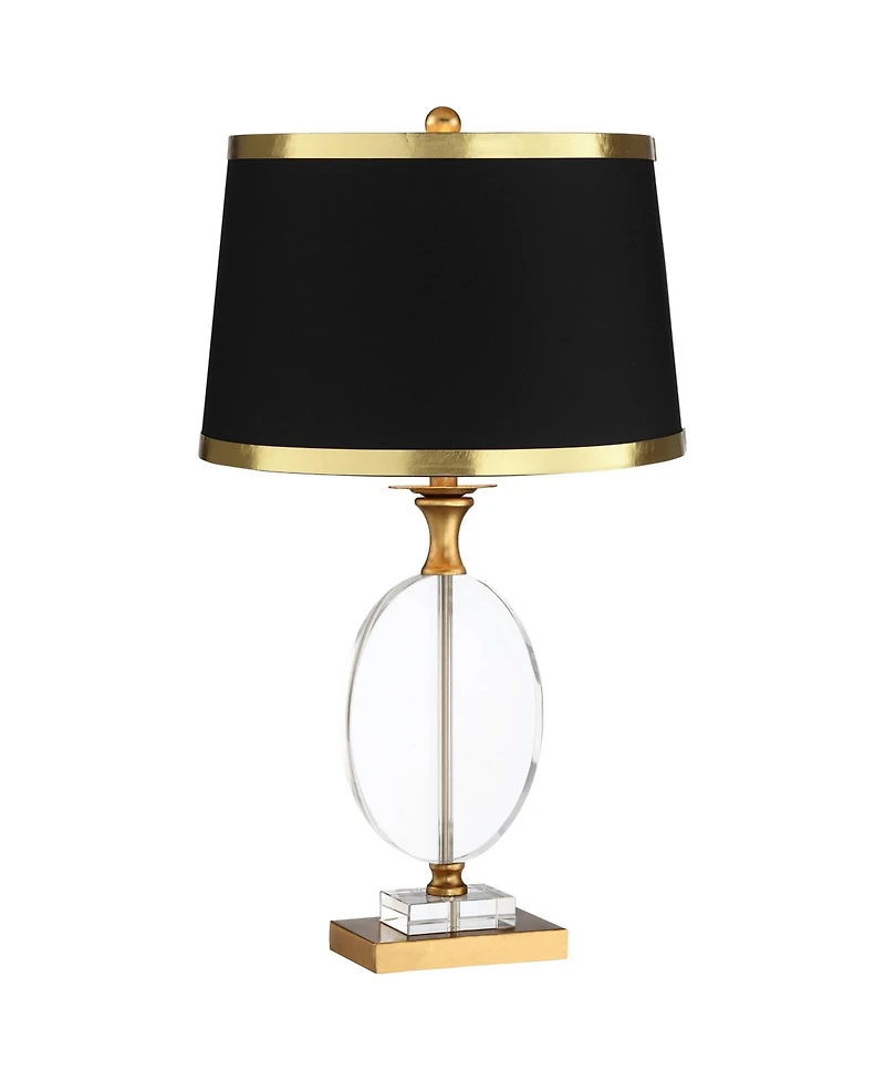 Vienna Full Spectrum Modern Table Lamp 28" Tall Clear Crystal Glass Metal Drum Shade for Bedroom Living Room Bedside House