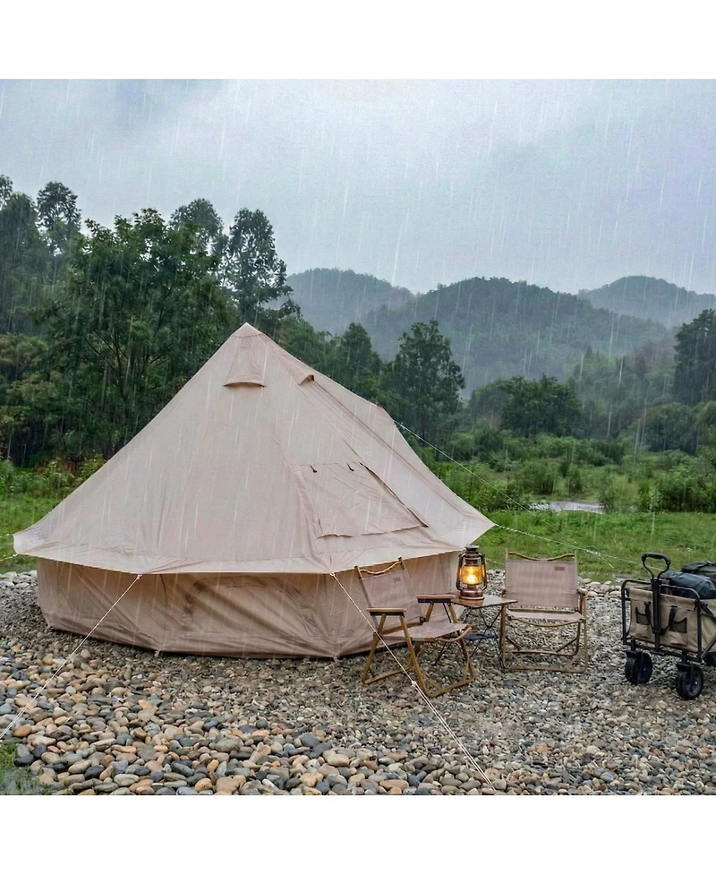 Streamdale Furniture 4-Season 9.8feet Waterproof Bell Tent with Stove Jack for Camping