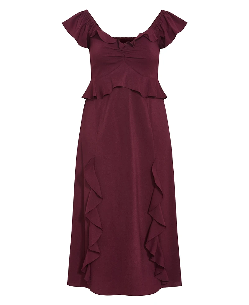 City Chic Women's Fee Frill Maxi Dress