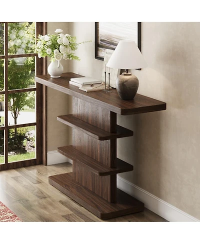Streamdale Furniture 63" Vintage Narrow Console Table with 2-Tier Open Storage