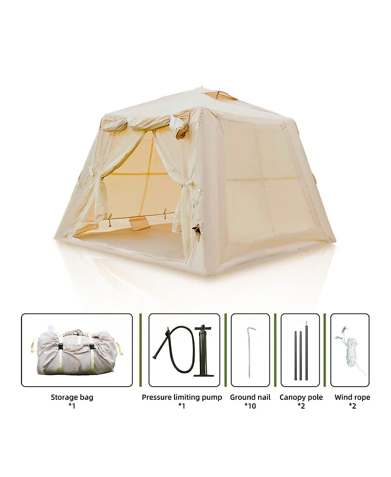 Streamdale Furniture 5.76m Inflatable Camping Tent with Canopy, Pump and Waterproof Oxford Fabric