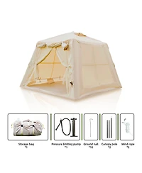 Streamdale Furniture 5.76m Inflatable Camping Tent with Canopy, Pump and Waterproof Oxford Fabric