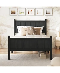 Streamdale Furniture Flat Panel Platform Bed with Headboard and Footboard