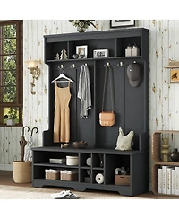 Streamdale Furniture Modern Hallway Hall Tree with Storage and Hooks
