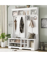 Streamdale Furniture Modern Hallway Hall Tree with Storage and Hooks