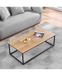 Streamdale Furniture 47-Inch Industrial Coffee Table, Wood and Metal