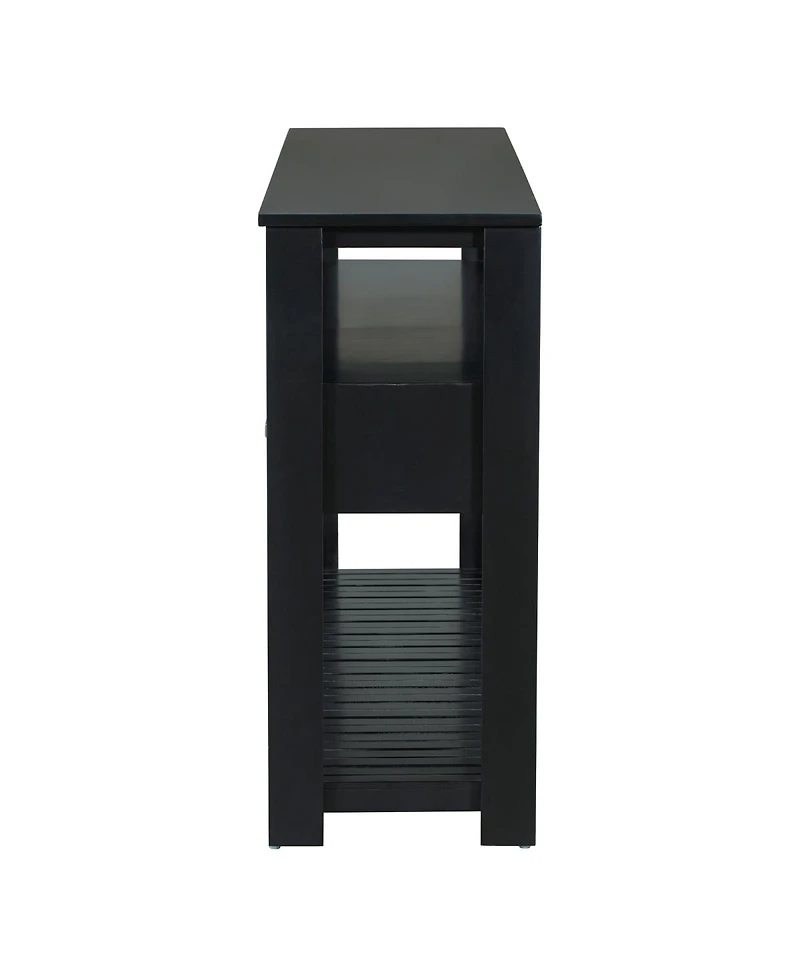 Streamdale Furniture 61.5'' Large 4-Drawer Console Table with 3-Tier Open Shelves