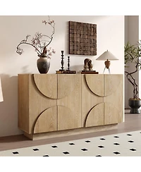Streamdale Furniture 4-Door Wood Sideboard Cabinet with Adjustable Shelves