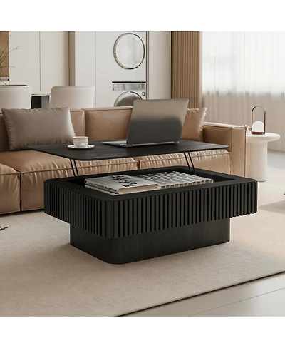 Streamdale Furniture 38.6'' Fluted Lift-Top Coffee Table with Storage