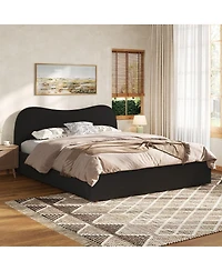 Streamdale Furniture Upholstered Platform Bed with Wooden Slats