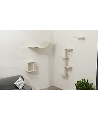 Streamdale Furniture Modern Wall-Mounted Cat Furniture - 4 pieces