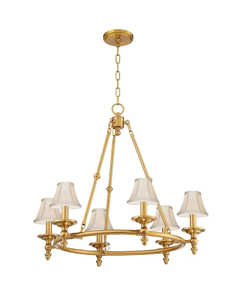Stiffel Hartley 28 Inch Wide 6-Light Chandelier with Shades