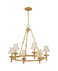 Stiffel Hartley 28 Inch Wide 6-Light Chandelier with Shades