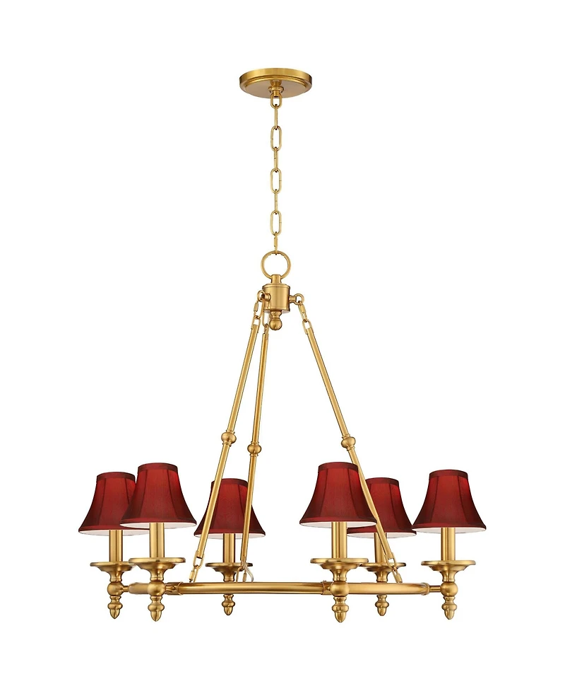 Stiffel Hartley 28 Inch Wide 6-Light Chandelier with Shades