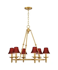 Stiffel Hartley 28 Inch Wide 6-Light Chandelier with Shades