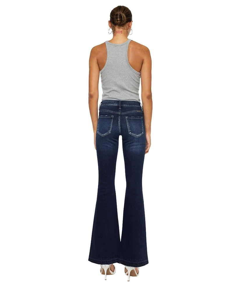 KanCan Women's Lurice Mid Rise Flare Jeans