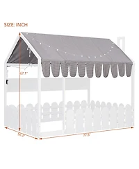 Streamdale Furniture Montessori House Bed with Fence, Lights and Storage