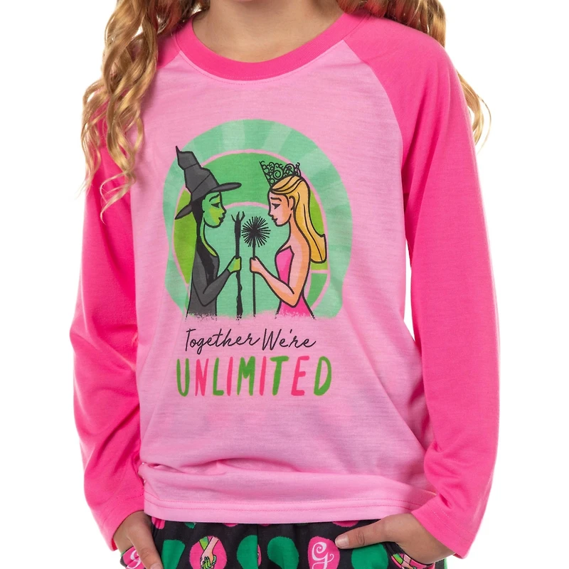 Wicked Big Girls Pajamas Elphaba And Glinda Together We're Unlimited Long Sleeve Pajama Set
