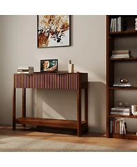 Streamdale Furniture Mid-Century Modern Fluted 2-Drawer Console Table