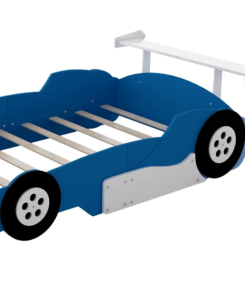 Streamdale Furniture Race Car-Shaped Platform Bed with Wheels