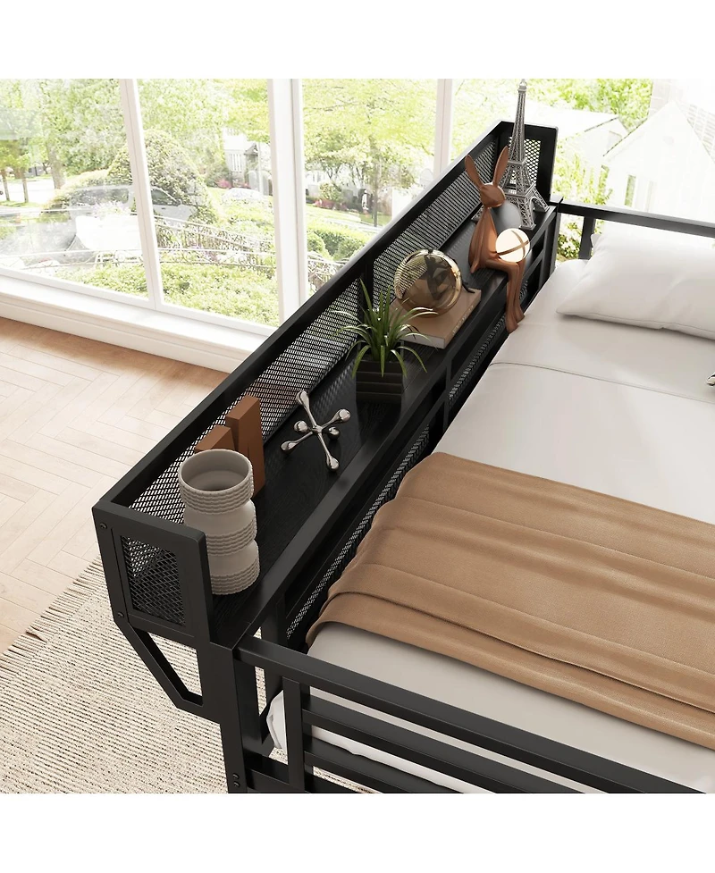 Streamdale Furniture Loft Bed with Stairs, Storage Shelves, and Wardrobe