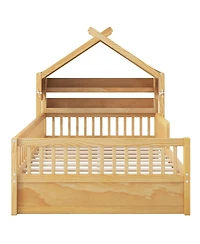 Streamdale Furniture Wooden House Bed with Storage Headboard Shelf