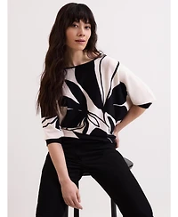 Phase Eight Women's Printed Round Neck Knit Faith Jumper