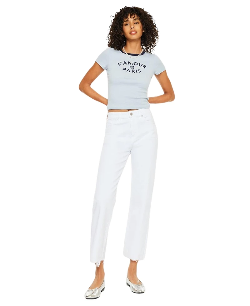 KanCan Women's High Rise Slim Wide Jeans