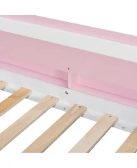 Streamdale Furniture House-Shaped Bed with Slide, Storage Stairs