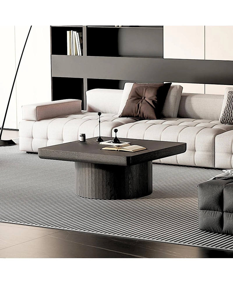 Streamdale Furniture 2-Piece Fluted Wood Nesting Coffee Table Set