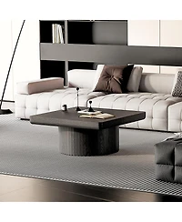 Streamdale Furniture 2-Piece Fluted Wood Nesting Coffee Table Set