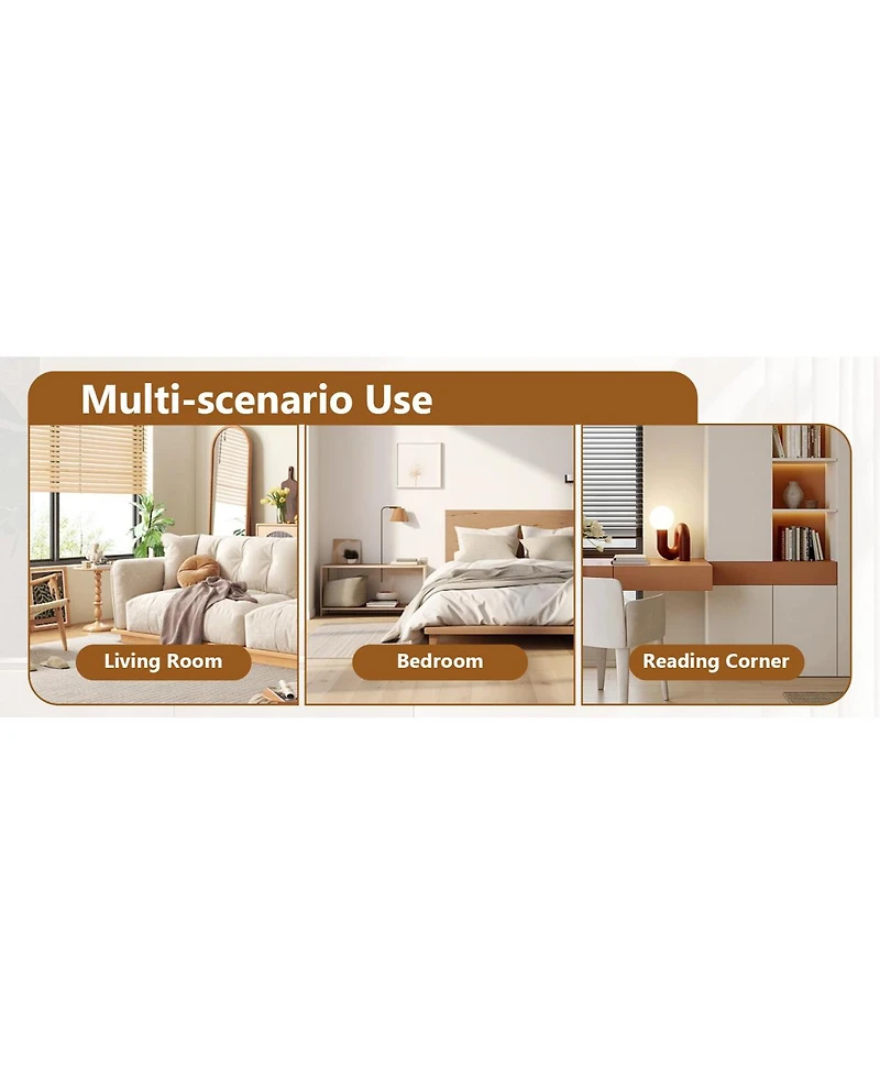 Streamdale Furniture Simple Wood Grain Cylindrical Coffee Table, 23.6" x 11.8