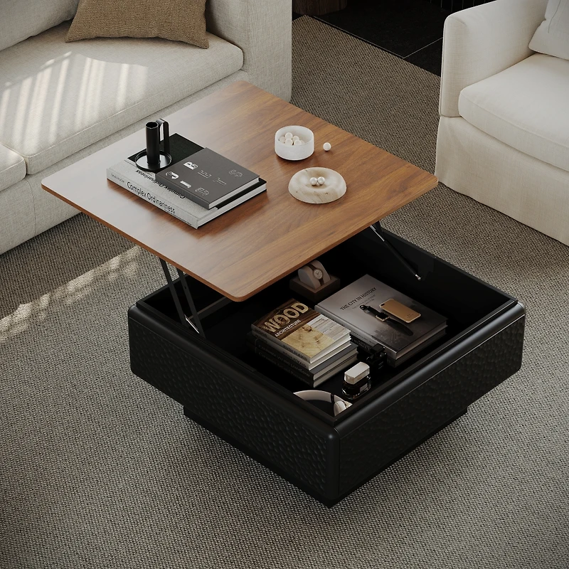 Streamdale Furniture 31" Lift Top Coffee Table with Hidden Storage, Mid-Century Modern