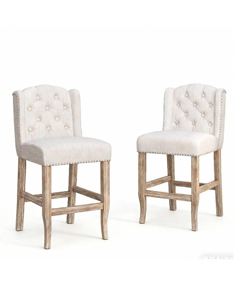 Streamdale Furniture Vienna Tufted Wingback Counter Stools, Set of 2