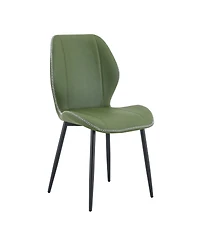 Streamdale Furniture Set Retro Olive Green Pu Dining Chairs with Metal Legs