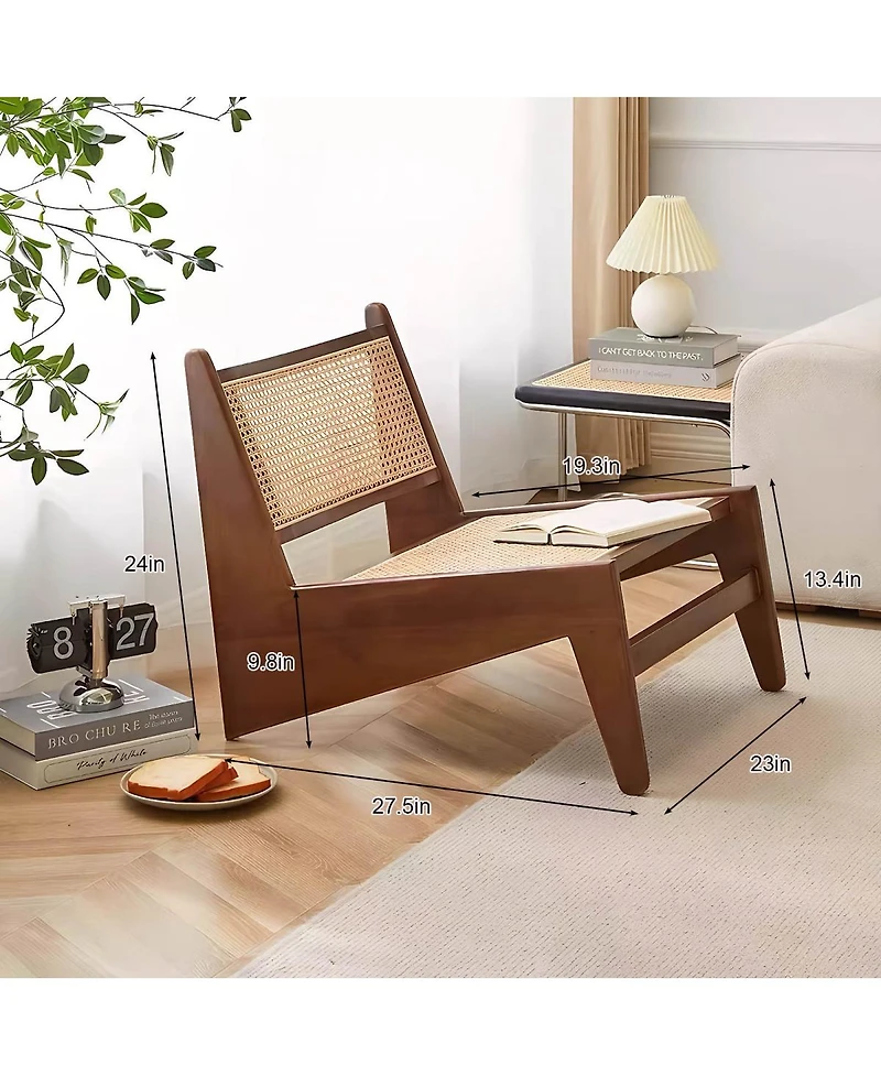 Streamdale Furniture Mid-Century Rattan Accent Chair - Walnut