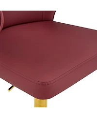Streamdale Furniture Adjustable Swivel Bar Stools with Pu Leather Backrest