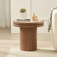 Streamdale Furniture 19.49" Round Sintered Stone Side Table